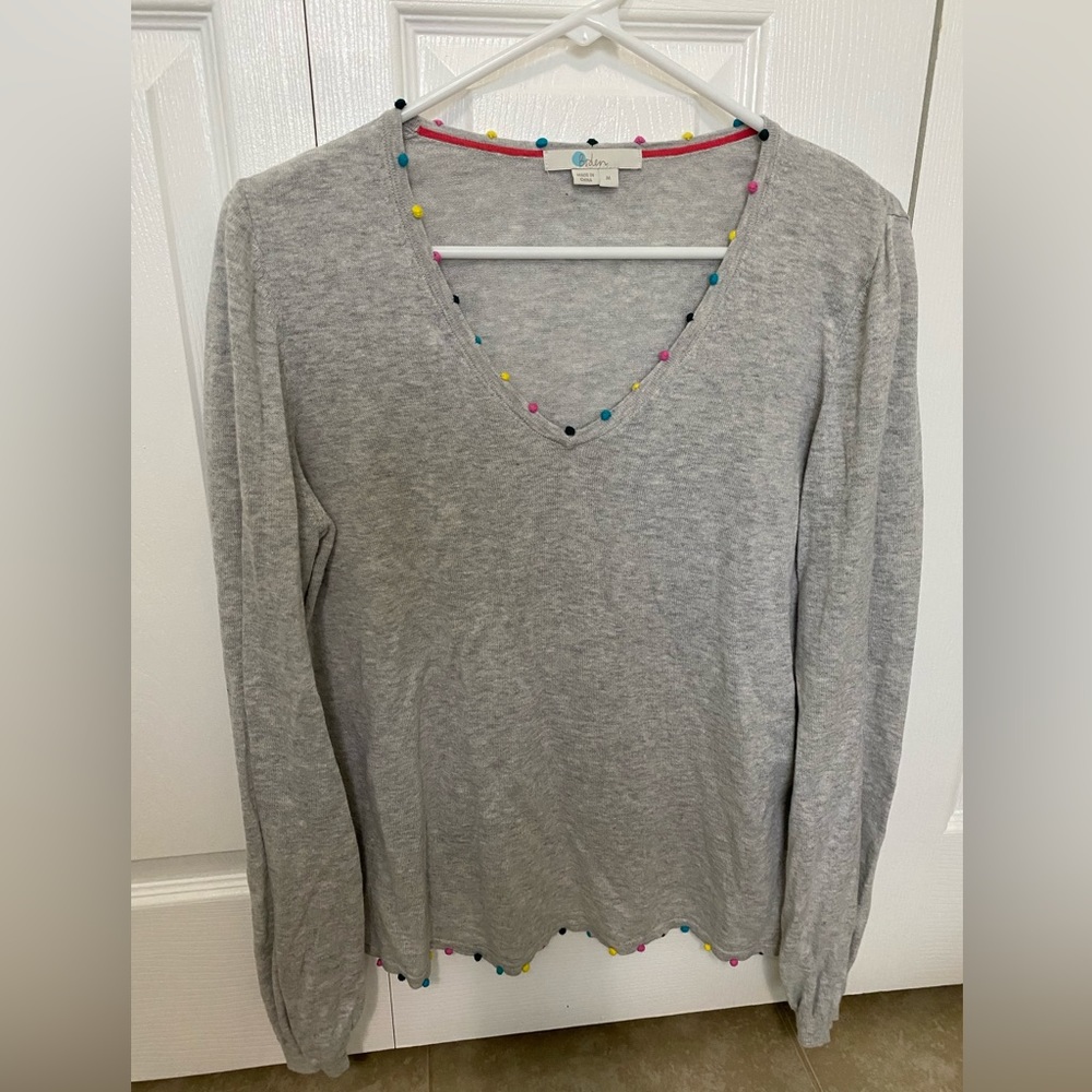 Boden rainbow Pom Pom sweater